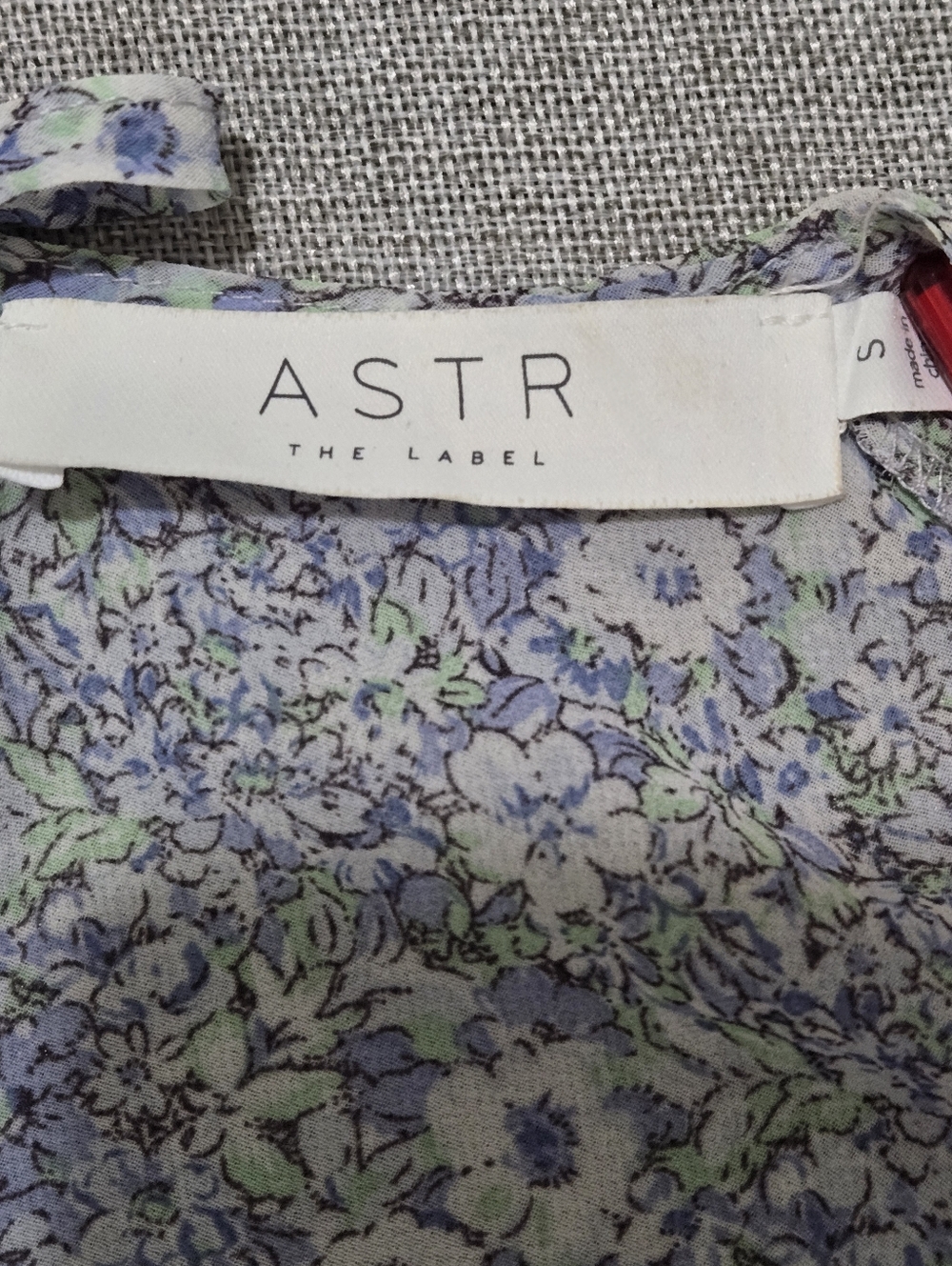 ASTR the Label Floral Mini Dress Light Blue Long Sleeve Cutout Smocked Back S - Picture 11 of 12